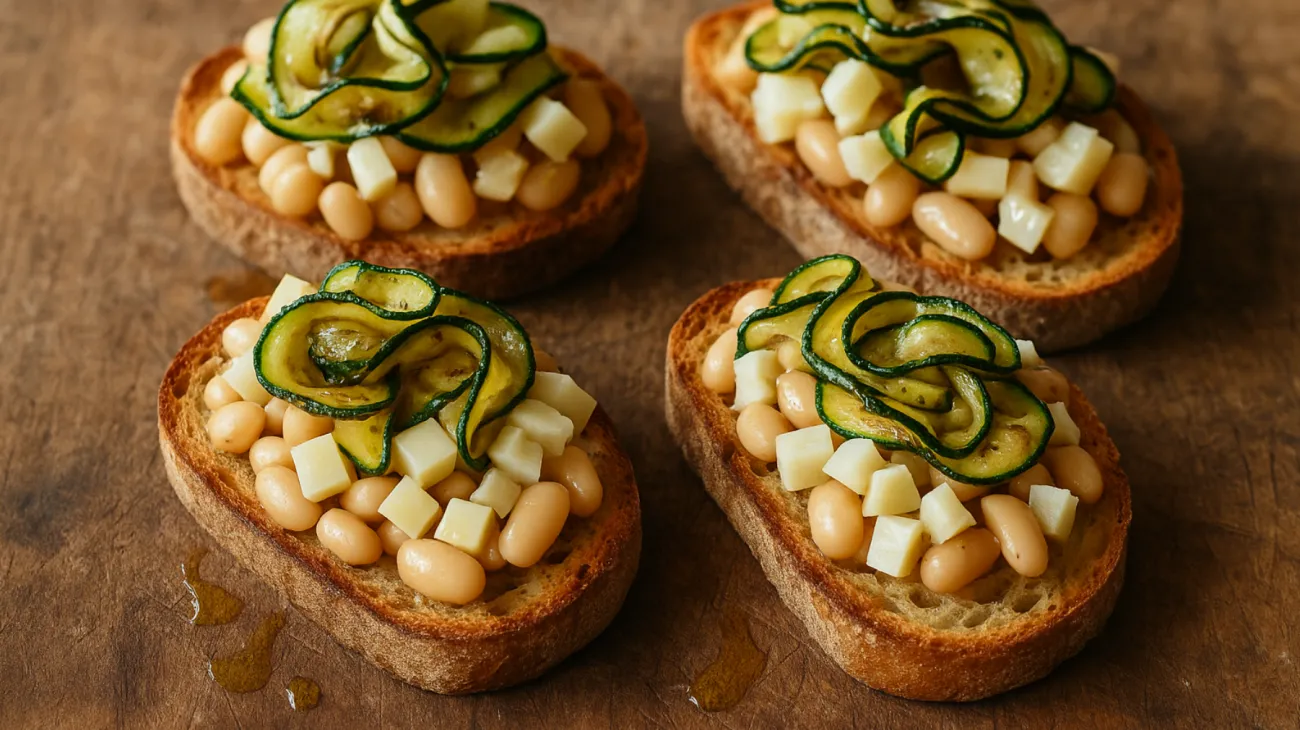 Bruschetta fagioli cannellini zucchine croccanti"