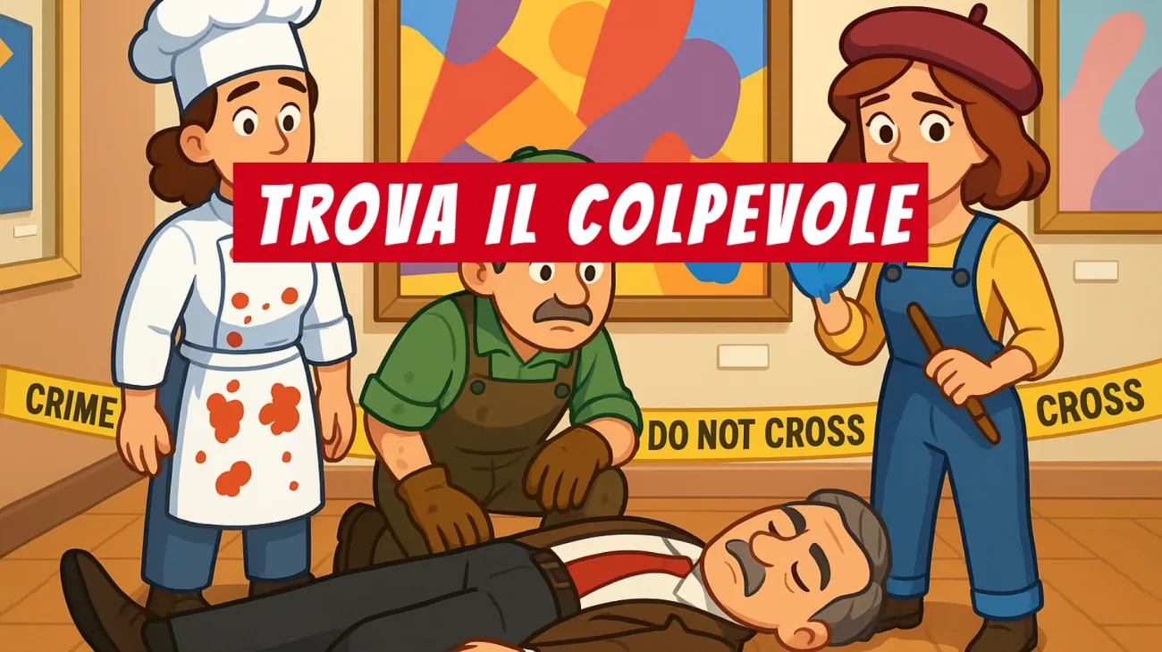Solo il 5% riesce a risolvere questo mistero in galleria d'arte: hai l'intuito per scoprire il colpevole? Sfida te stesso!"