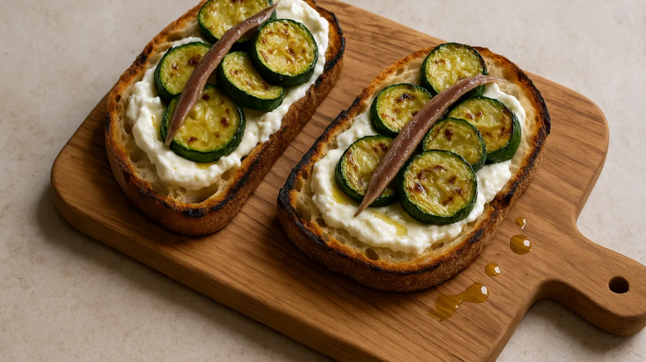 burrata cremosa acciughe zucchine trifolate"